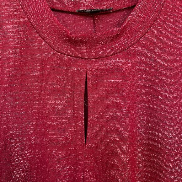 Lane Bryant Women's Mock Neck Keyhole Top with Ruched Sides Size 34/36 Metallic - Picture 6 of 9